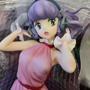 Anime-Inspired Action Figure with Pink Dress and Purple Hair